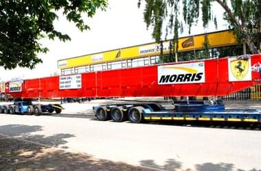 ABUS/Morris kran på väg till produktionshallen för Efficient Engineering i Johannesburg, Sydafrika