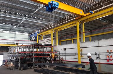 ABUS enkelbalkkran hos företaget Sidersul i Brasilien